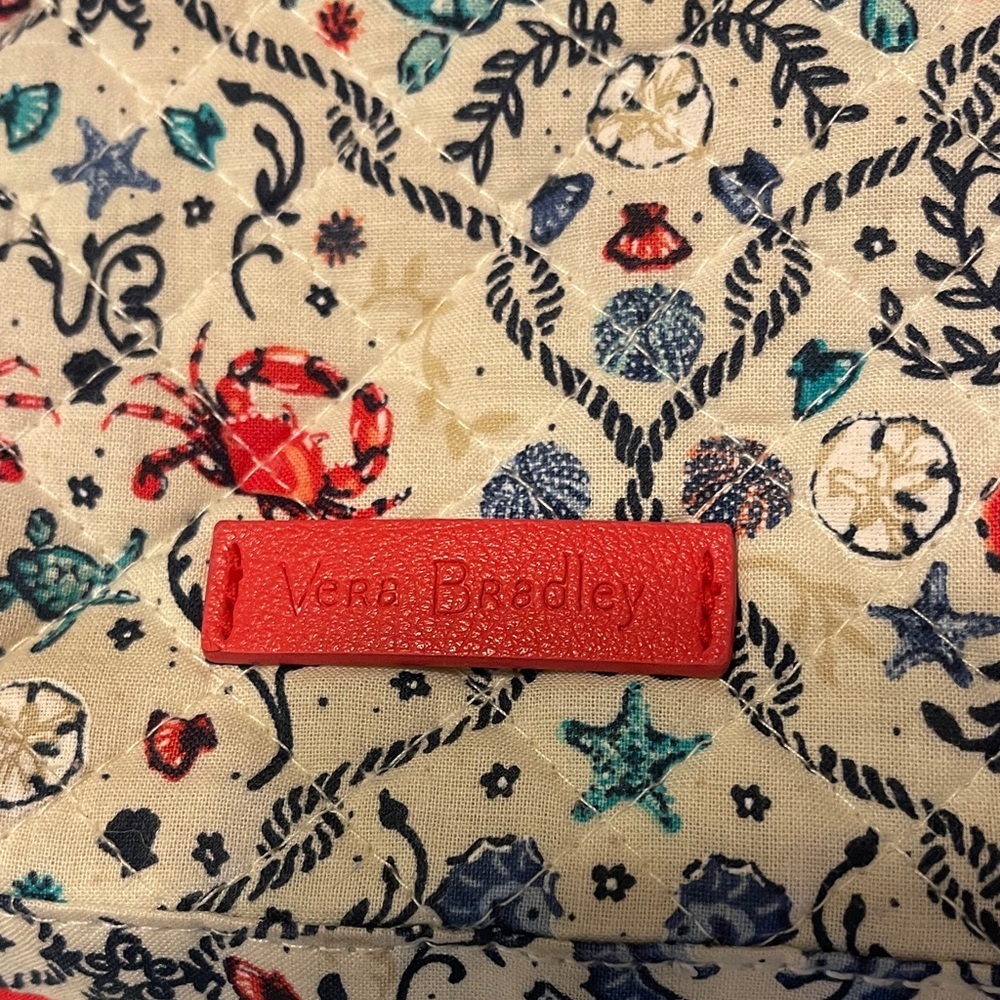 Vera Bradley Cream Crossbody with Coral, Navy & Teal Sea Life Print - Picture 4 of 10